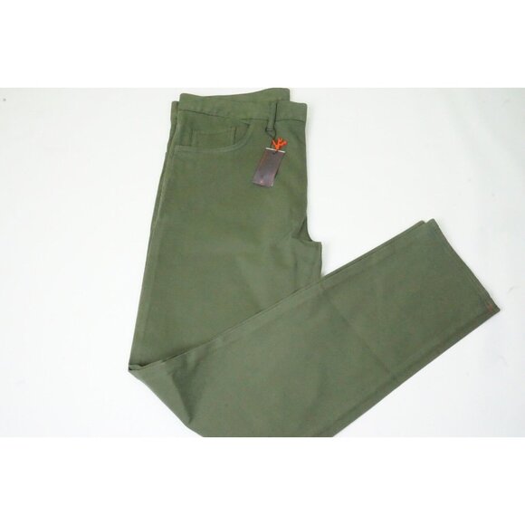 Isaia Napoli Cashmere Blend Olive Green Comfort Project Pants Sz 52 Brand New